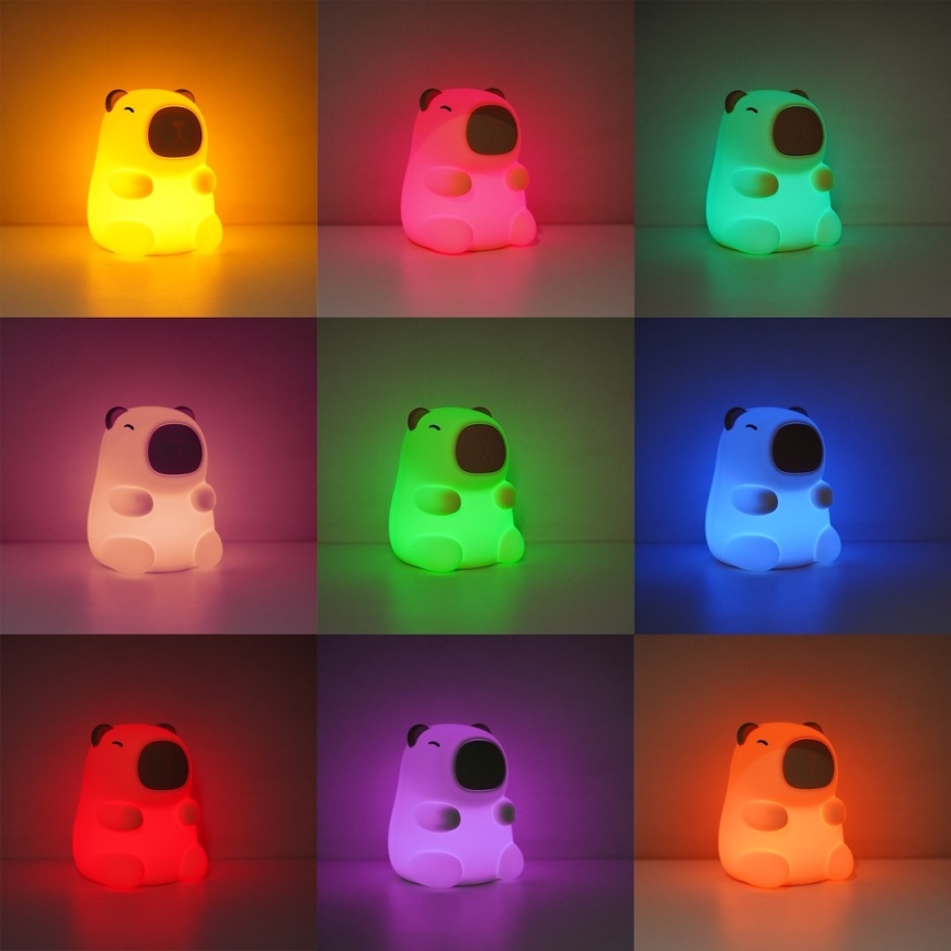 Luz noturna infantil tátil recarregável e dimerizável LED RGBW KAPYBARA LED/0,45W/5V 800 mAh