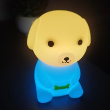 Luz noturna infantil recarregável LED RGBW regulável LED/2,5W/5V 3000K 1200 mAh formato cão