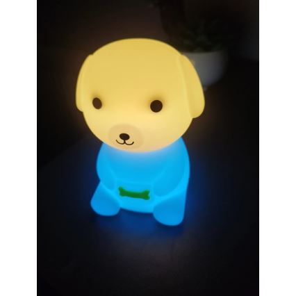 Luz noturna LED RGB regulável recarregável para crianças LED/2,5W/5V 3000K 1200 mAh cão