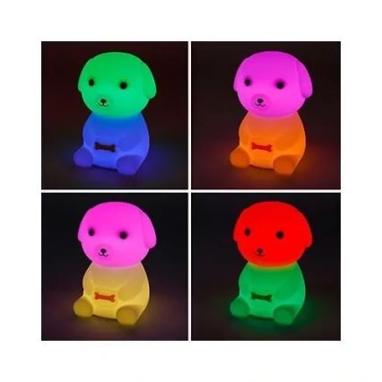 Luz noturna LED RGB regulável recarregável para crianças LED/2,5W/5V 3000K 1200 mAh cão