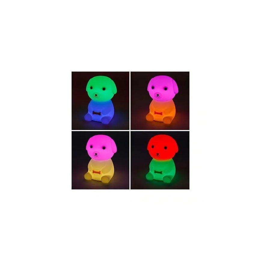 Luz noturna LED RGB regulável recarregável para crianças LED/2,5W/5V 3000K 1200 mAh cão