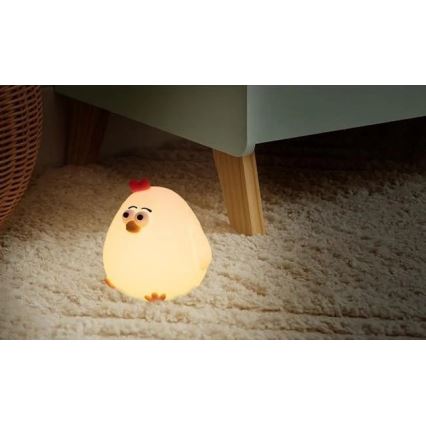 Luz de presença para crianças LED regulável e recarregável LED/1W/5V 3000K 800 mAh galinha