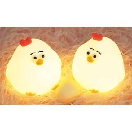 Luz de presença para crianças LED regulável e recarregável LED/1W/5V 3000K 800 mAh galinha