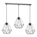 Luz pendente BASKET 3xE27/60W/230V cinzento