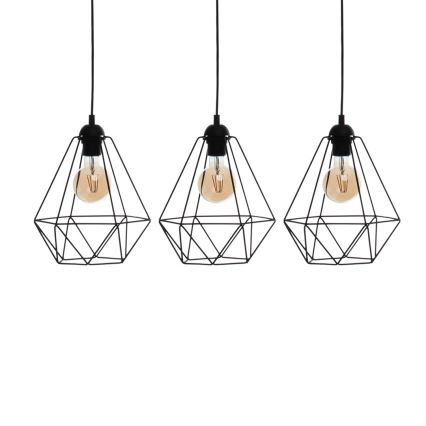 Luz pendente BASKET 3xE27/60W/230V preto antigo