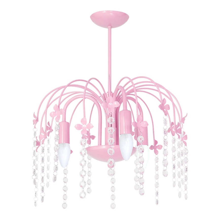 Luz pendente KROPELKA 3xE14/60W/230V rosa