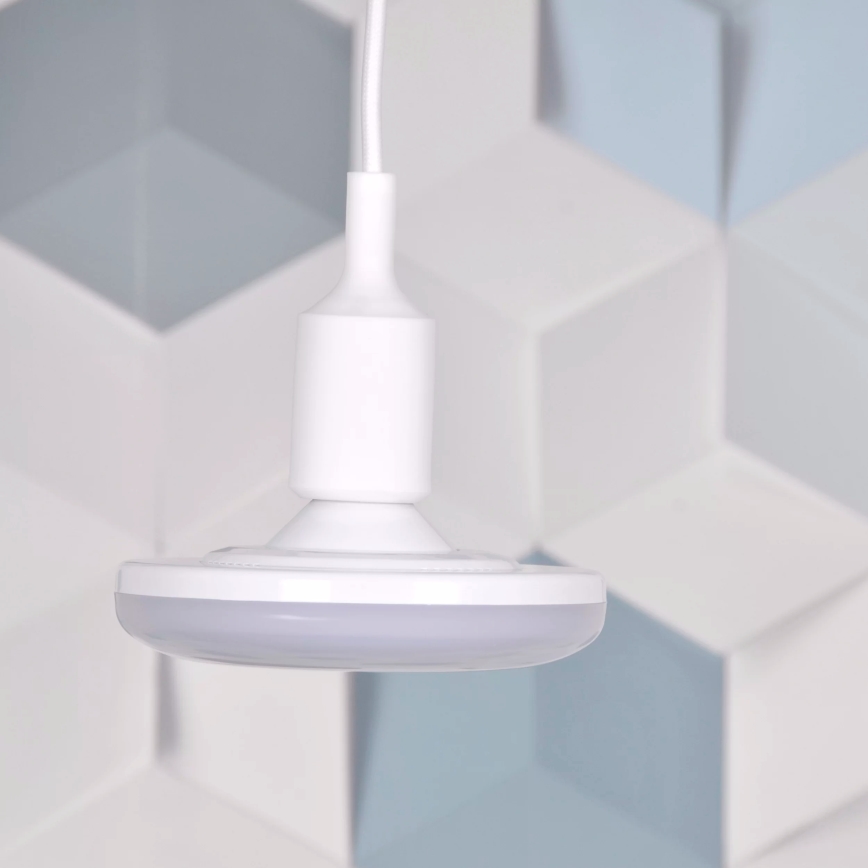 Luz pendente LED KIKI 1xE27/10W/230V branco