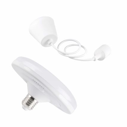 Luz pendente LED KIKI 1xE27/10W/230V branco