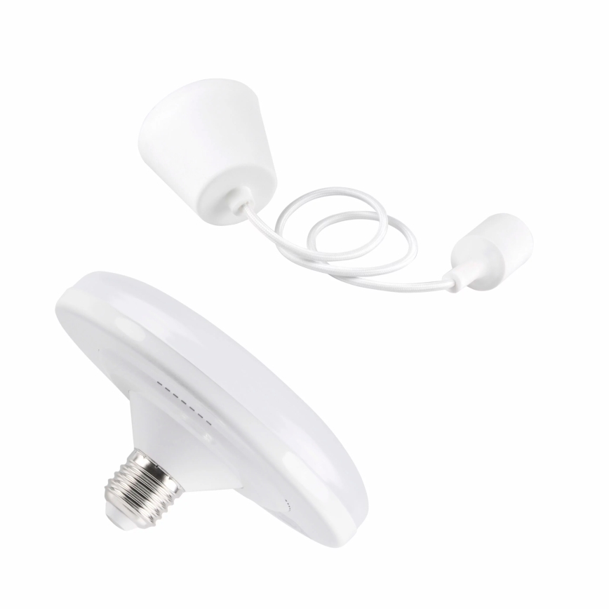 Luz pendente LED KIKI 1xE27/10W/230V branco