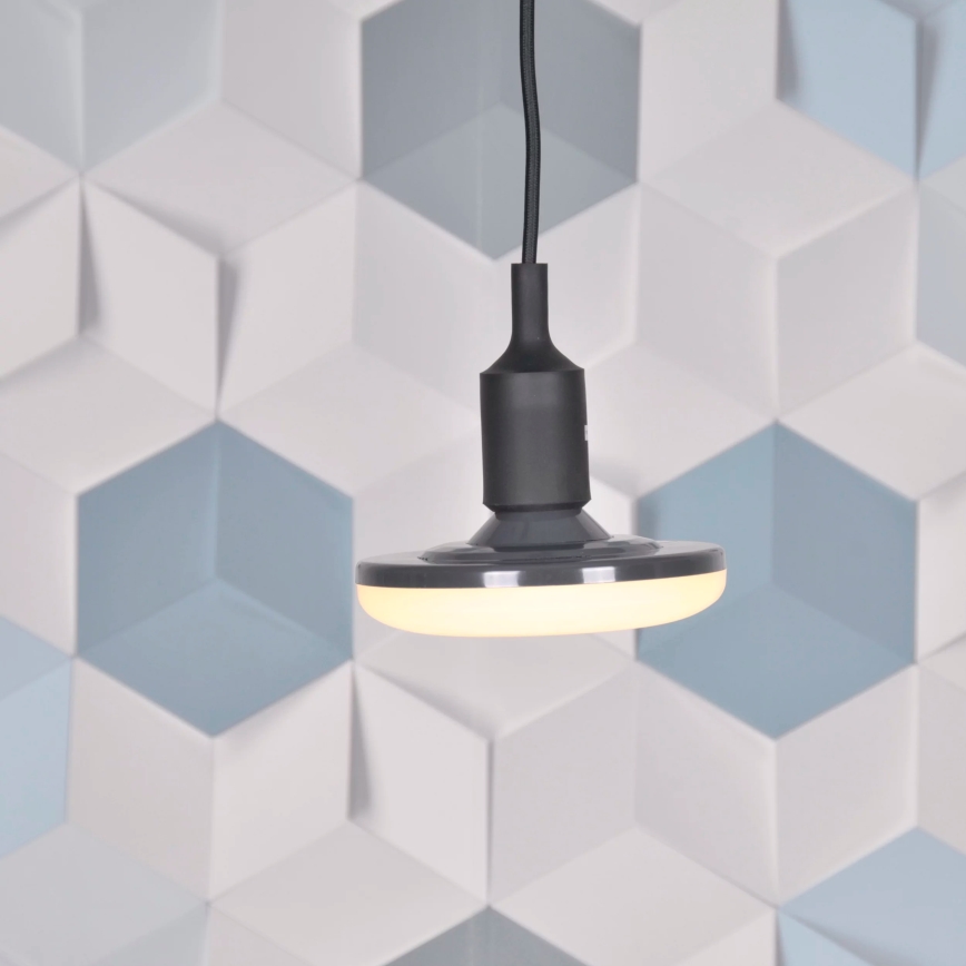 Luz pendente LED KIKI 1xE27/10W/230V preto antigo