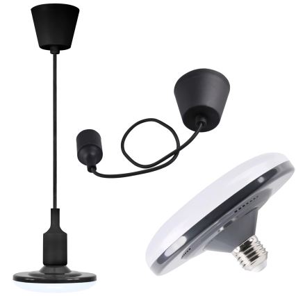 Luz pendente LED KIKI 1xE27/10W/230V preto antigo