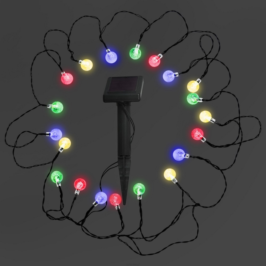 Luz solar LED RGB 20xLED/1xAAA/1.2V/300mAh IP44 com um sensor de crepúsculo
