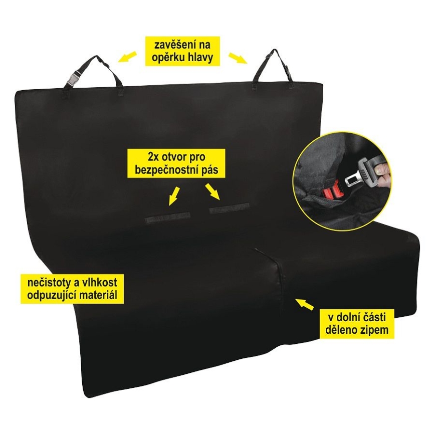 Manta protetora de carro para um cão 140x140 cm