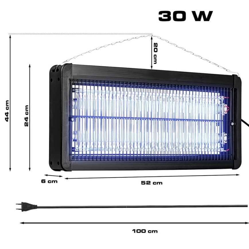 Máquina elétrica para matar insetos 2x15W/230V 120 m²