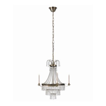 Markslöjd 105157 - Candelabro suspenso de cristal MARIELUND 3xE14/40W/230V latão