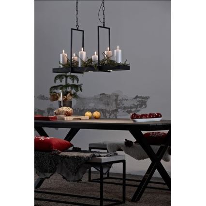 Markslöjd 105780 - Candelabro fosco LED na corrente TRAY 3xLED/3W/230V preto antigo