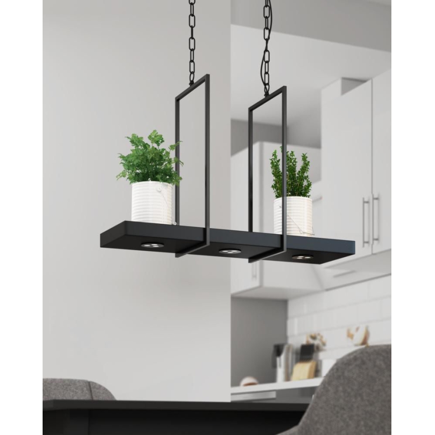 Markslöjd 105780 - Candelabro fosco LED na corrente TRAY 3xLED/3W/230V preto antigo