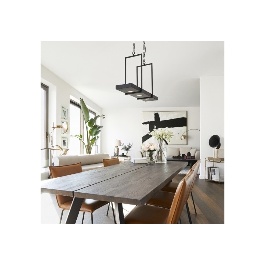 Markslöjd 105780 - Candelabro fosco LED na corrente TRAY 3xLED/3W/230V preto antigo
