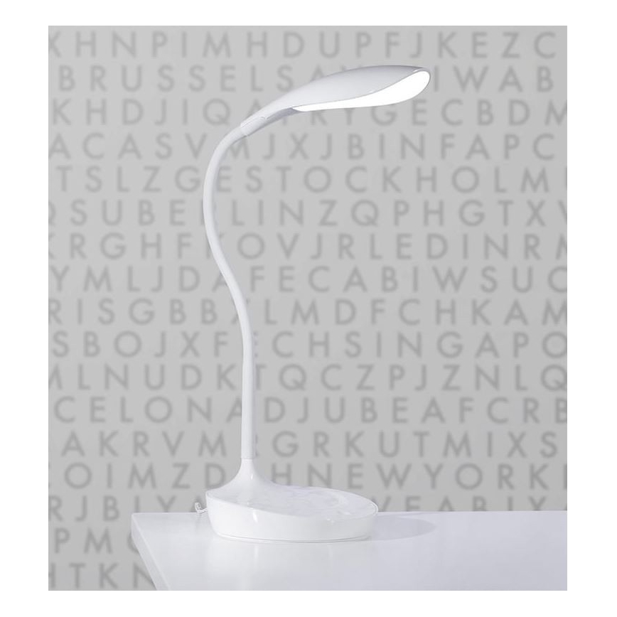 Markslöjd 106093 - Candeeiro de mesa fosco LED s USB SWAN LED/4,6W/230V