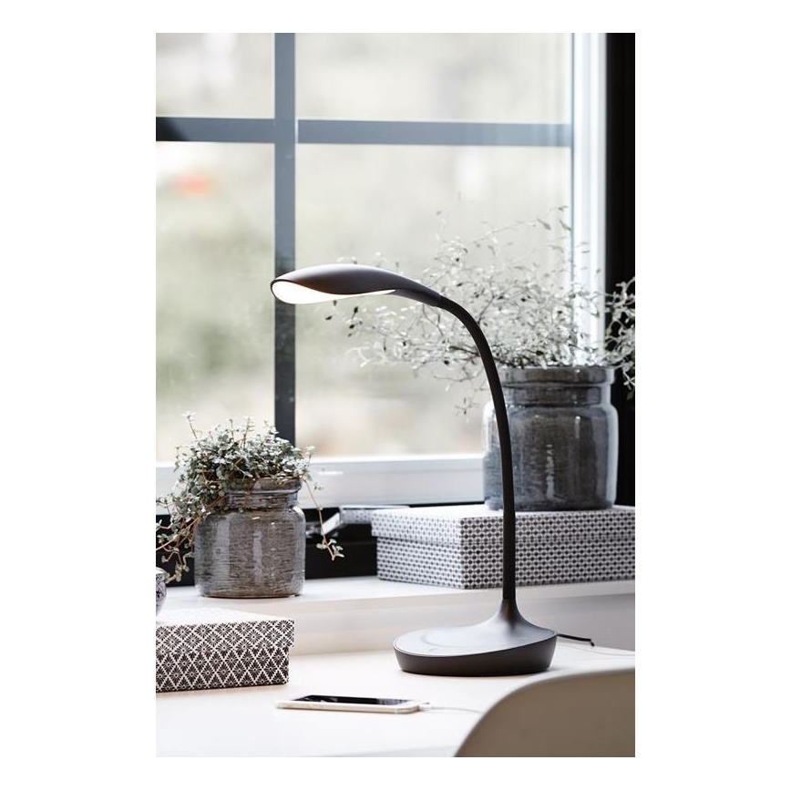 Markslöjd 106094 - Candeeiro de mesa fosco LED s USB SWAN LED/4,6W/230V