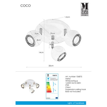 Markslöjd 106875 - Foco COCO 3xGU10/35W/230V