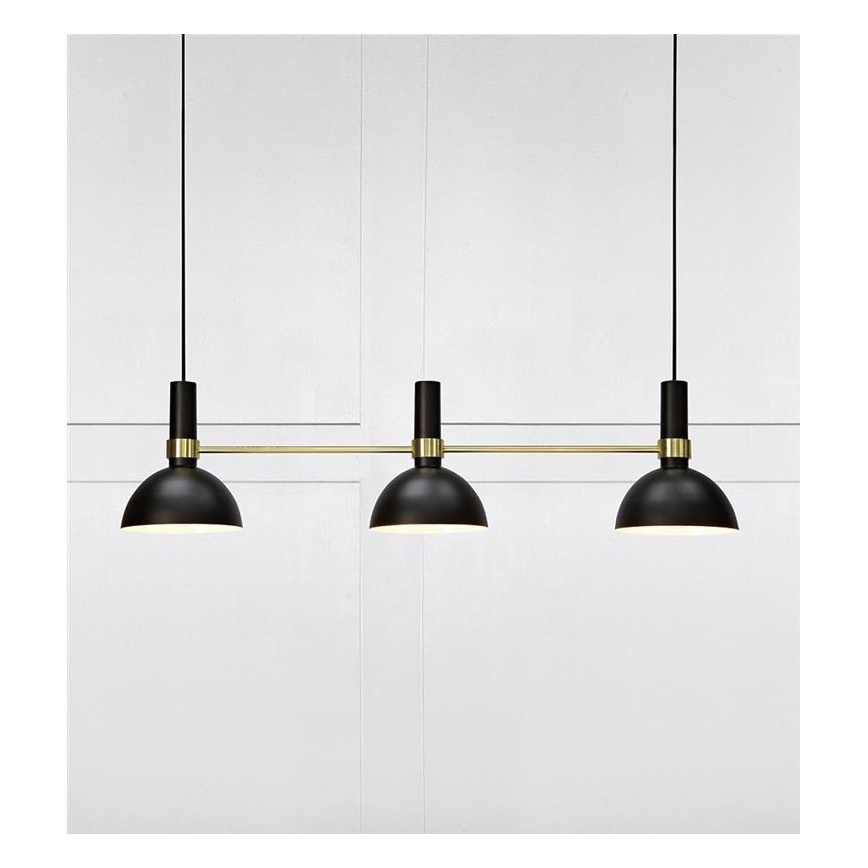 Markslöjd 106971 - Candelabro suspenso LARRY 3xE27/60W/230V preto/dourado
