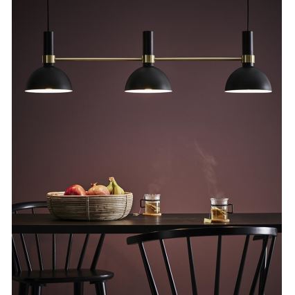Markslöjd 106971 - Candelabro suspenso LARRY 3xE27/60W/230V preto/dourado