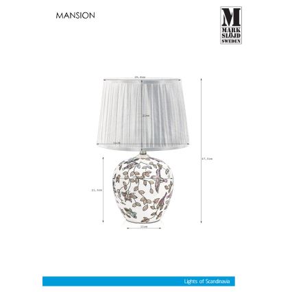 Markslöjd 107040 - Lâmpada de mesa MANSION 1xE27/60W/230V