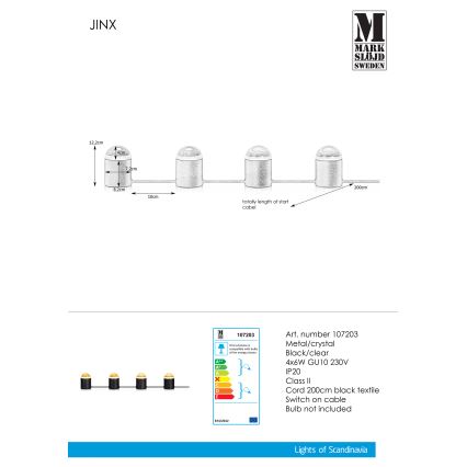 Markslöjd 107203 - Candeeiro de mesa de cristal JINX 4xGU10/6W/230V