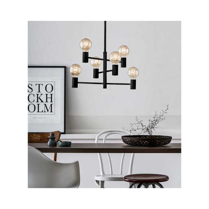Markslöjd 107281 - Candelabro num fio CAPITAL 6xE27/60W/230V