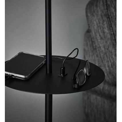Markslöjd 107307 - Luminária de piso s USB LINEAR 1xE14/40W/230V