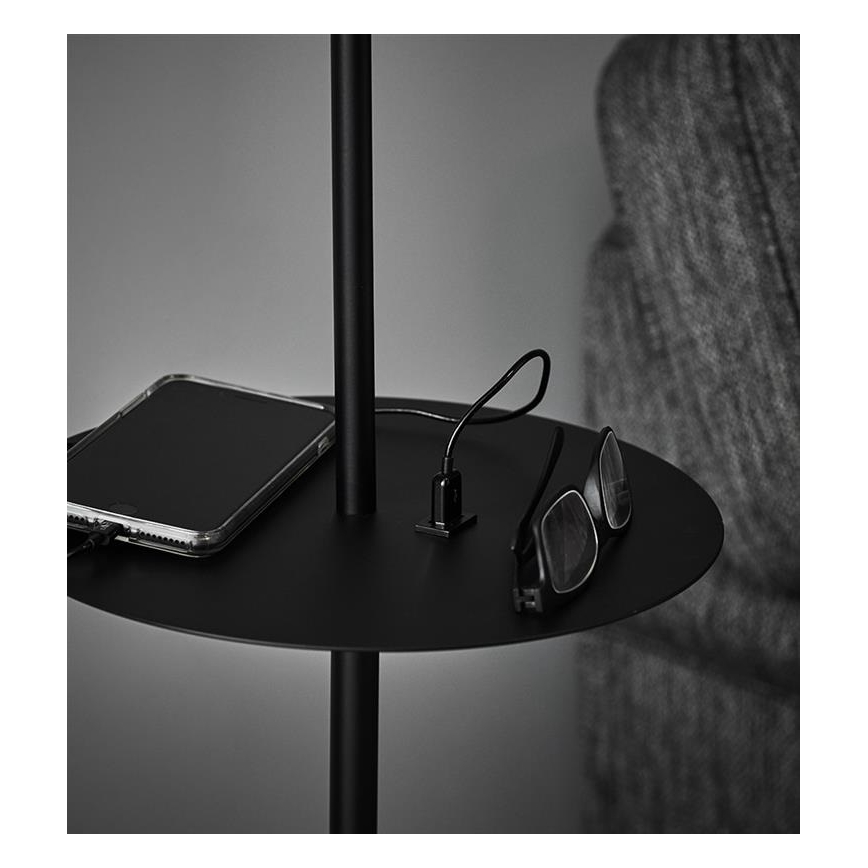 Markslöjd 107307 - Luminária de piso s USB LINEAR 1xE14/40W/230V