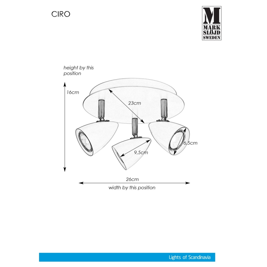 Markslöjd 107411 - Foco CIRO 3xGU10/35W/230V