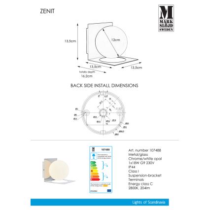 Markslöjd 107488 - Luz de parede para casa de banho ZENIT 1xG9/18W/230V IP44
