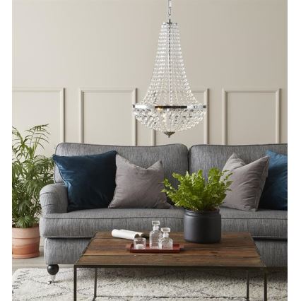 Markslöjd 107550 - Lustre de casa de banho de cristal com corrente GRÄNSÖ 2xG9/20W/230V IP44