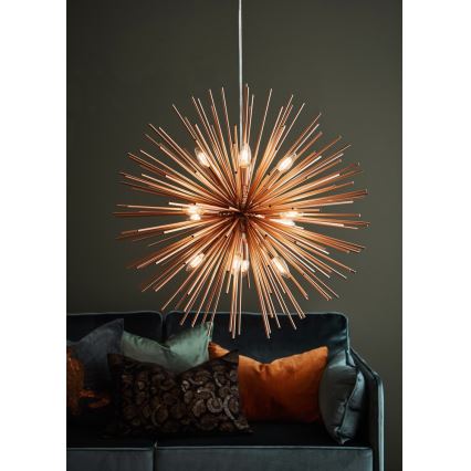 Markslöjd 107752 - Candeeiro suspenso SOLEIL 12xE14/20W/260V Rosa dourado