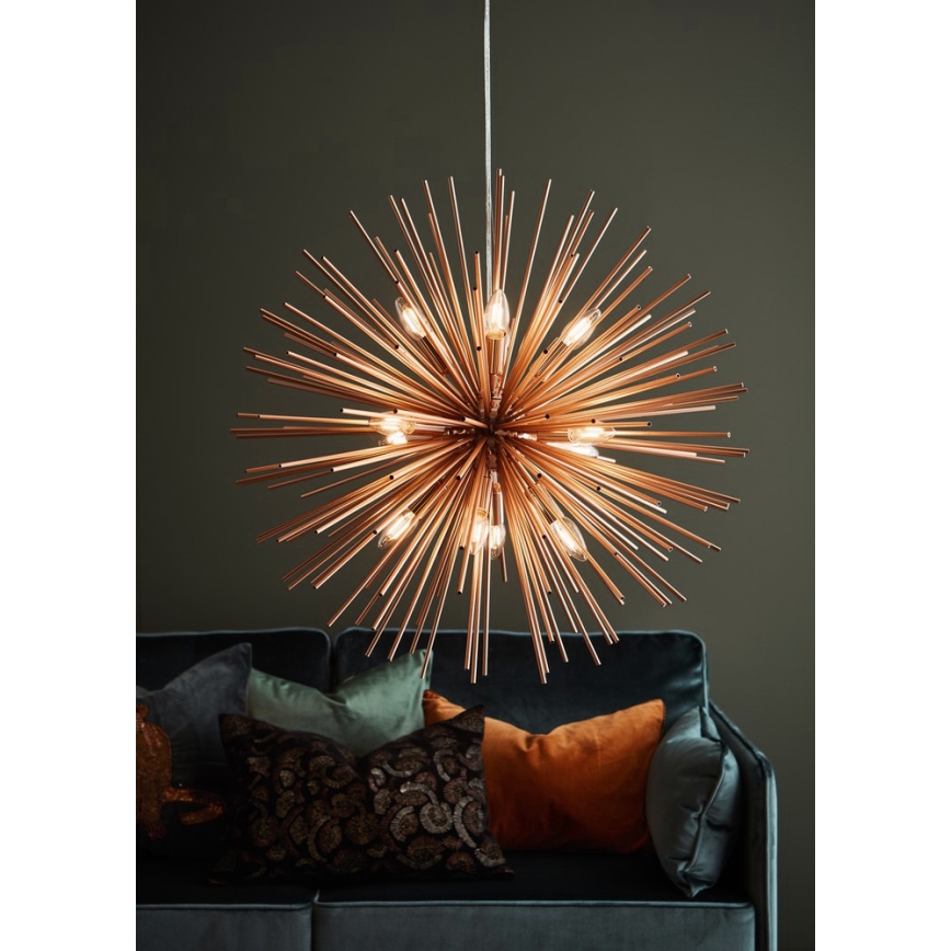 Markslöjd 107752 - Candeeiro suspenso SOLEIL 12xE14/20W/260V Rosa dourado