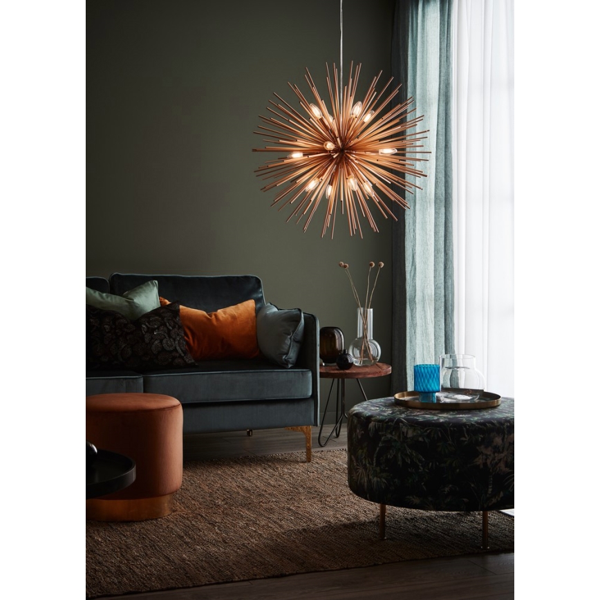 Markslöjd 107752 - Candeeiro suspenso SOLEIL 12xE14/20W/260V Rosa dourado