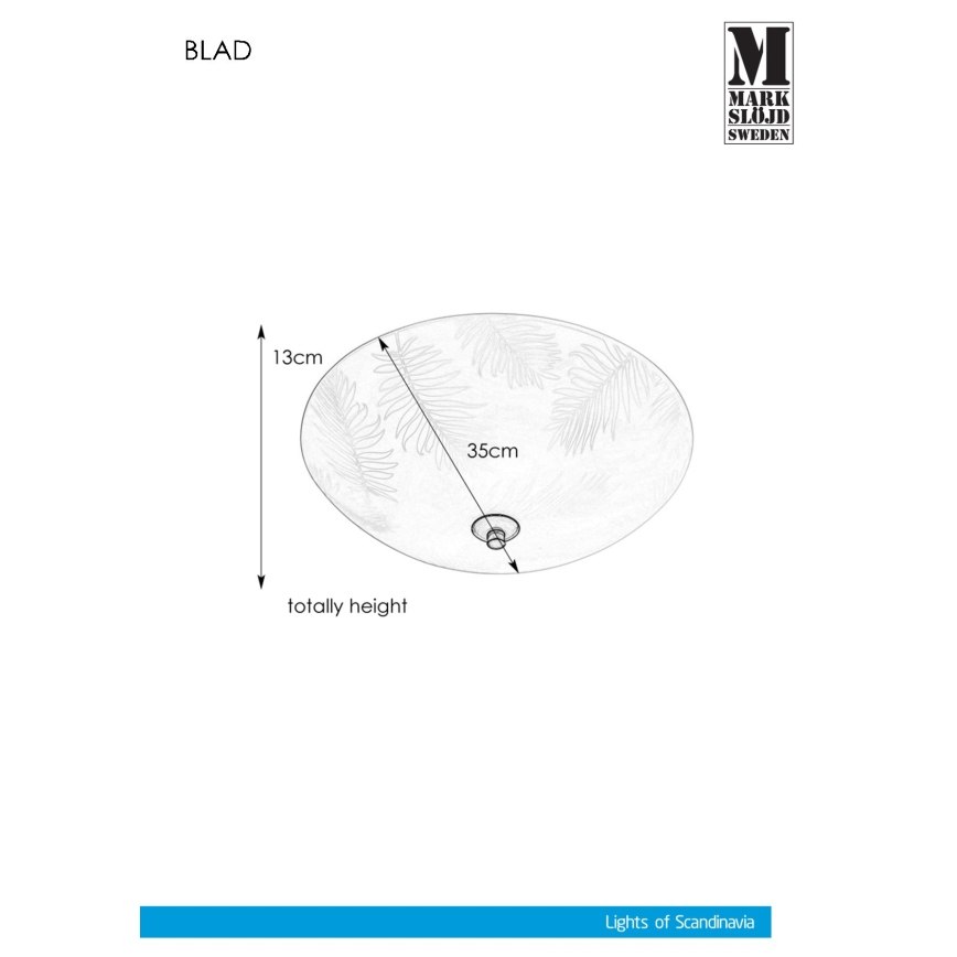 Markslöjd 107754 - Iluminação de teto BLAD 2xE14/40W/230V diâmetro 35 cm