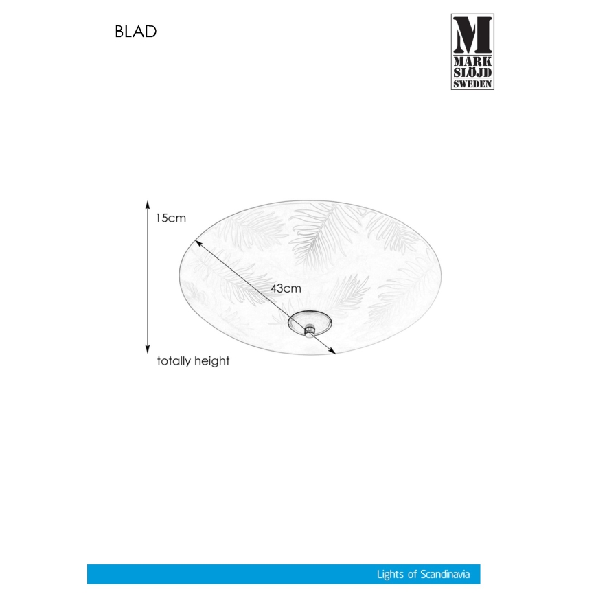 Markslöjd 107755 - Iluminação de teto BLAD 3xE14/40W/230V diâmetro 43 cm