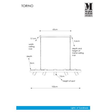 Markslöjd 107784 - Candelabro num fio TORINO 5xGU10/7W/230V
