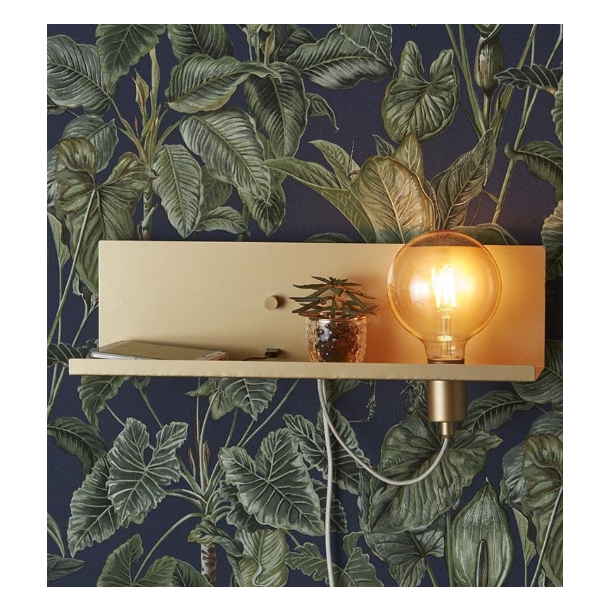 Markslöjd 107791 - Luz da parede com regulação s USB zásuvkou MULTI 1xE27/60W/230V