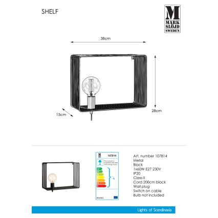 Markslöjd 107814 - Luz de parede SHELF 1xE27/60W/230V