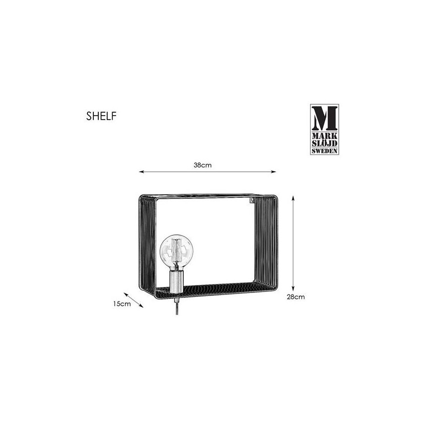 Markslöjd 107815 - Luz de parede SHELF 1xE27/60W/230V