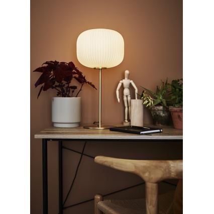 Markslöjd 107819 - Candeeiro de mesa SOBER 1xE27/60W/230V branco/latão