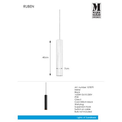 Markslöjd 107879 - Candelabro num fio RUBEN 1xGU10/35W/230V