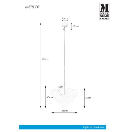Markslöjd 107903 - Candelabro pendente MERLOT 13xG9/20W/230V
