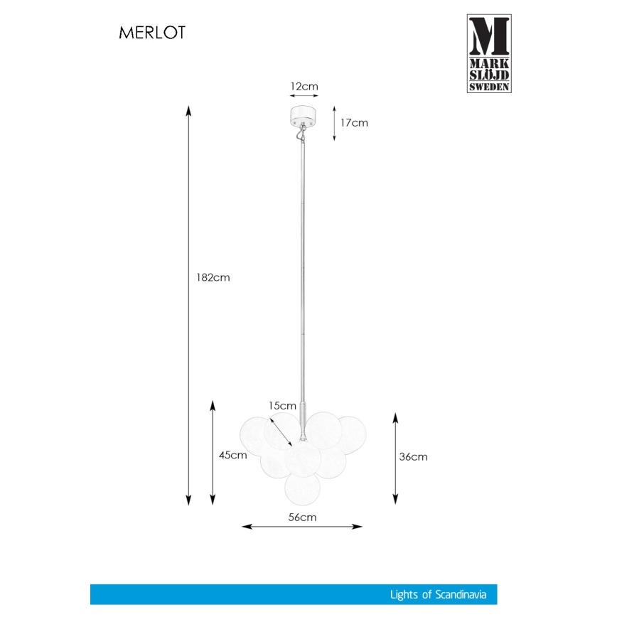 Markslöjd 107903 - Candelabro pendente MERLOT 13xG9/20W/230V