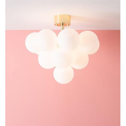 Markslöjd 107912 - Lustre de teto sobreposto MERLOT 13xG9/20W/230V Ø 56 cm branco/dourado