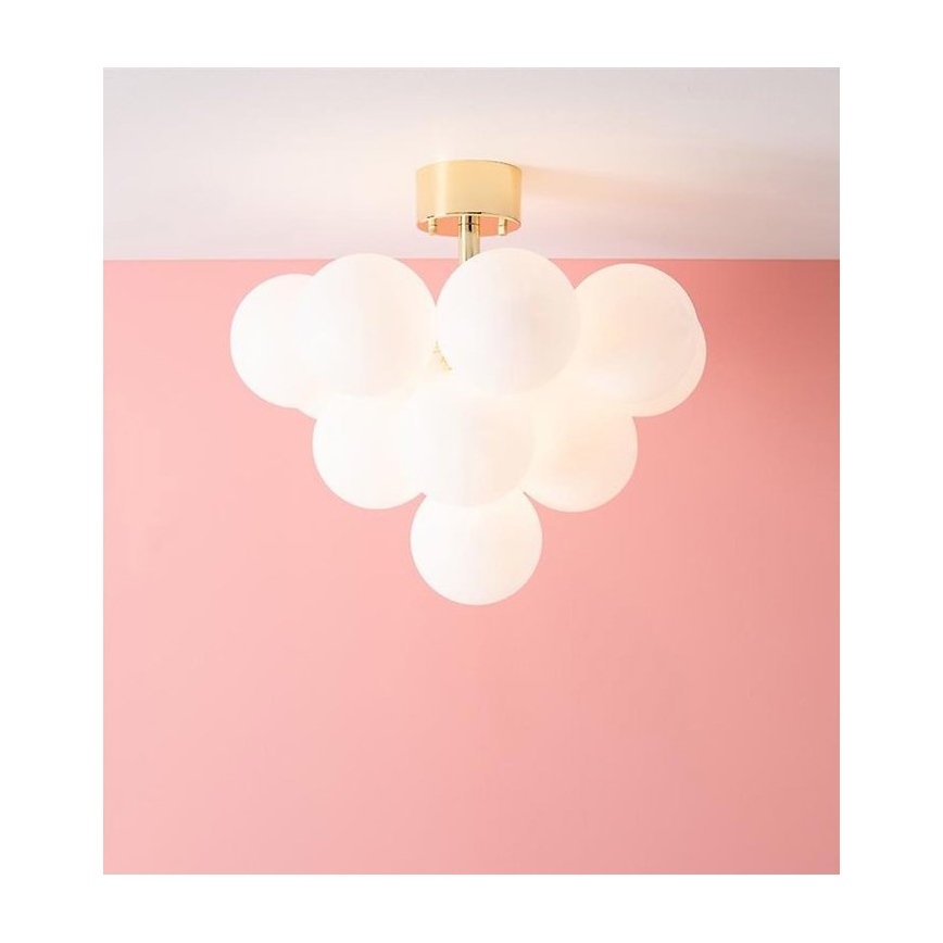 Markslöjd 107912 - Lustre de teto sobreposto MERLOT 13xG9/20W/230V Ø 56 cm branco/dourado